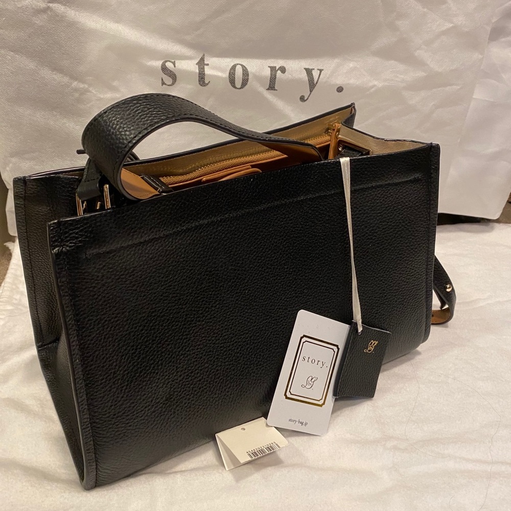 NWT Story black leather handbag